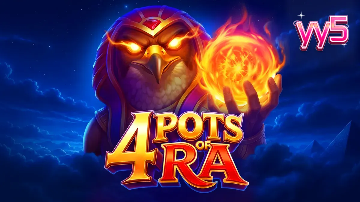 Interface do jogo 4 Pots of Ra: Hold and Win com temática egípcia